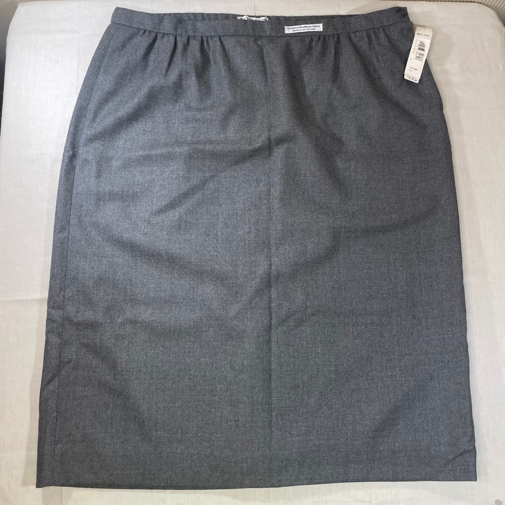 Pendleton Plus 18W Gray Virgin Wool Straight Skirt Lined NWT WG001-28229